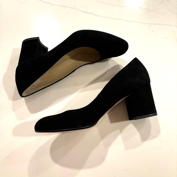 HOBBS London•black suede leather Sarah court block heel pump heels 37.5 EUC - Picture 5 of 8